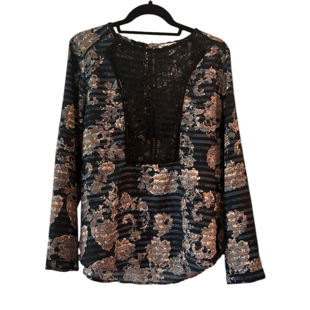 Vintage America Lace Floral Boho Top